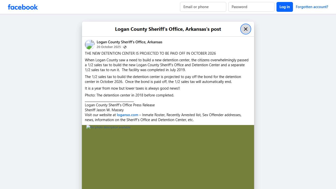 THE NEW... - Logan County Sheriff's Office, Arkansas Facebook